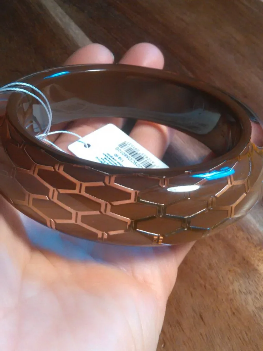 Calvin Klein Ion Plated RoseGold Stainless Steel Abstract Bangle Bracelet 8 Inch